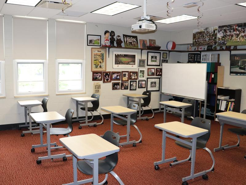 Adjusted classroom layout to allow for social distancing