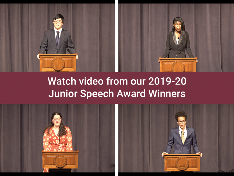 Watch Video of 2019-20 Junior Speech Award Winners
