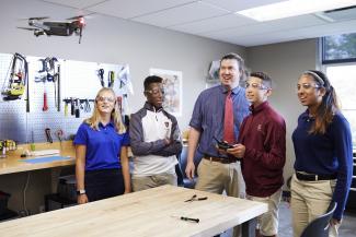 Photo of Students Flying Drone